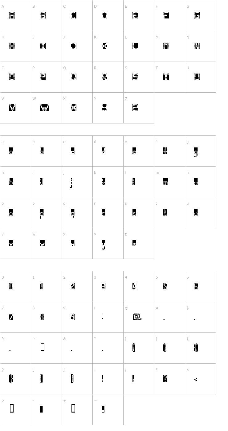 Character Map Pangbl Font