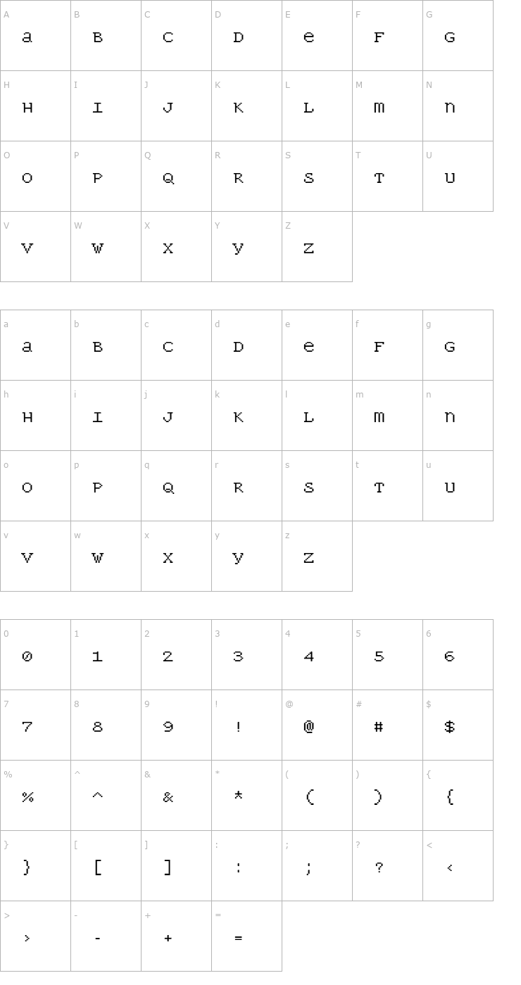 Character Map PanopticaPixel Font