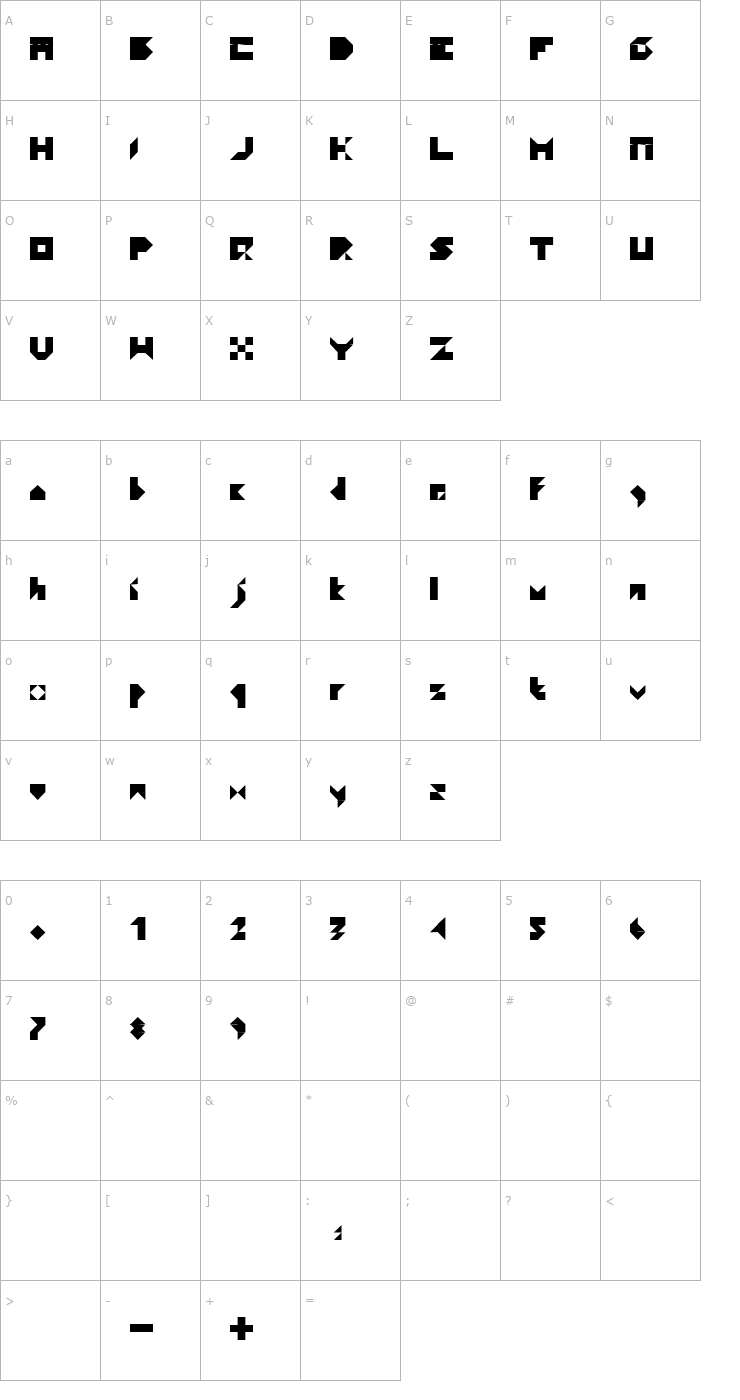 Character Map Paper Bold Font