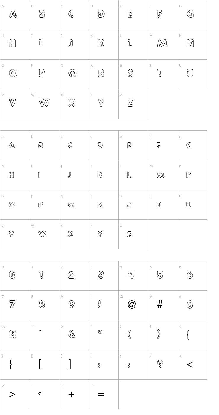 Character Map Paper Clip Font