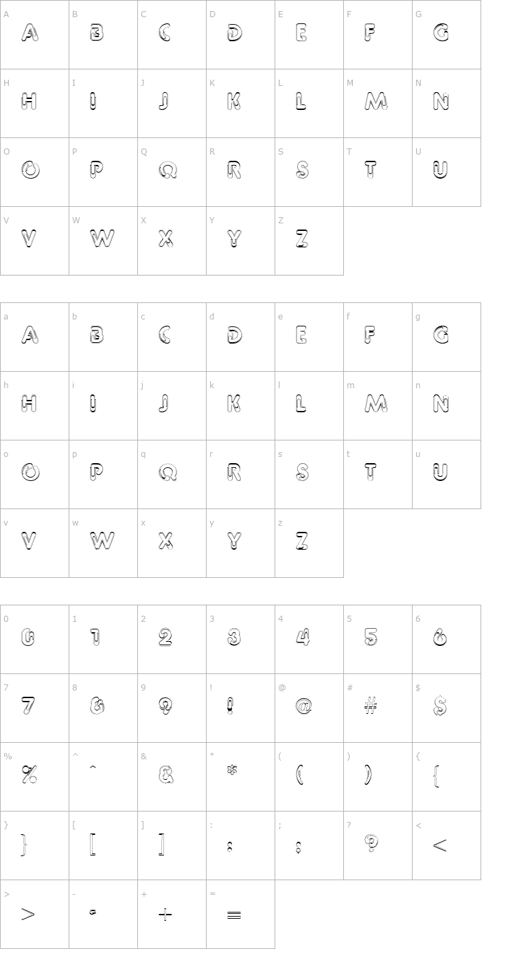Character Map Paper Clip Outline Regular Font