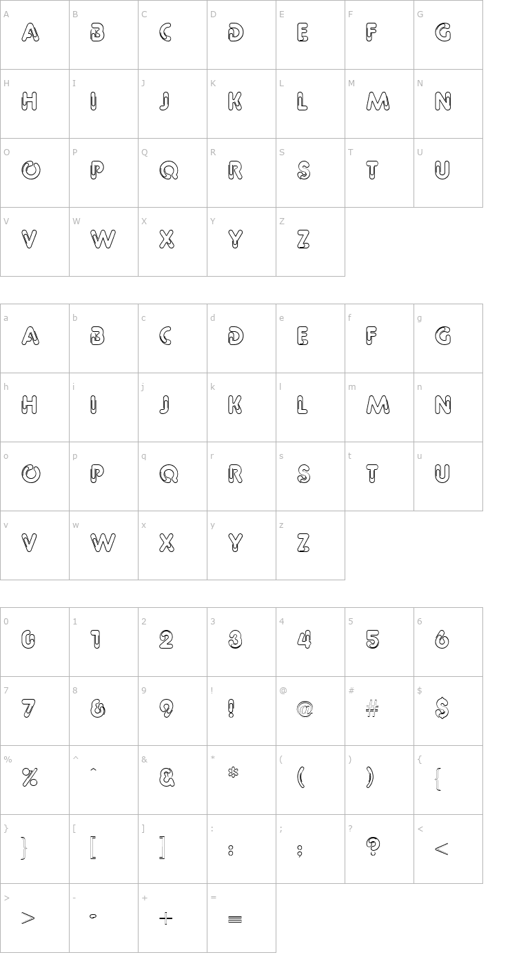 Character Map Paper Clip Regular Font