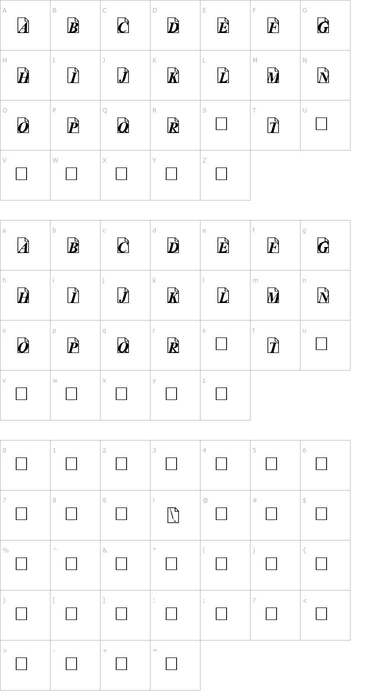 Character Map Paper Trail Font