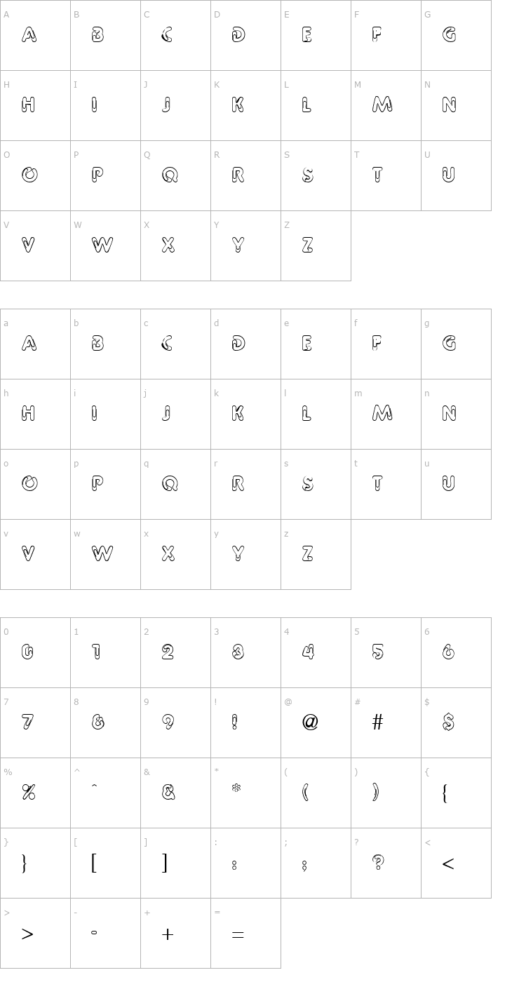 Character Map Paperbin-Regular Font