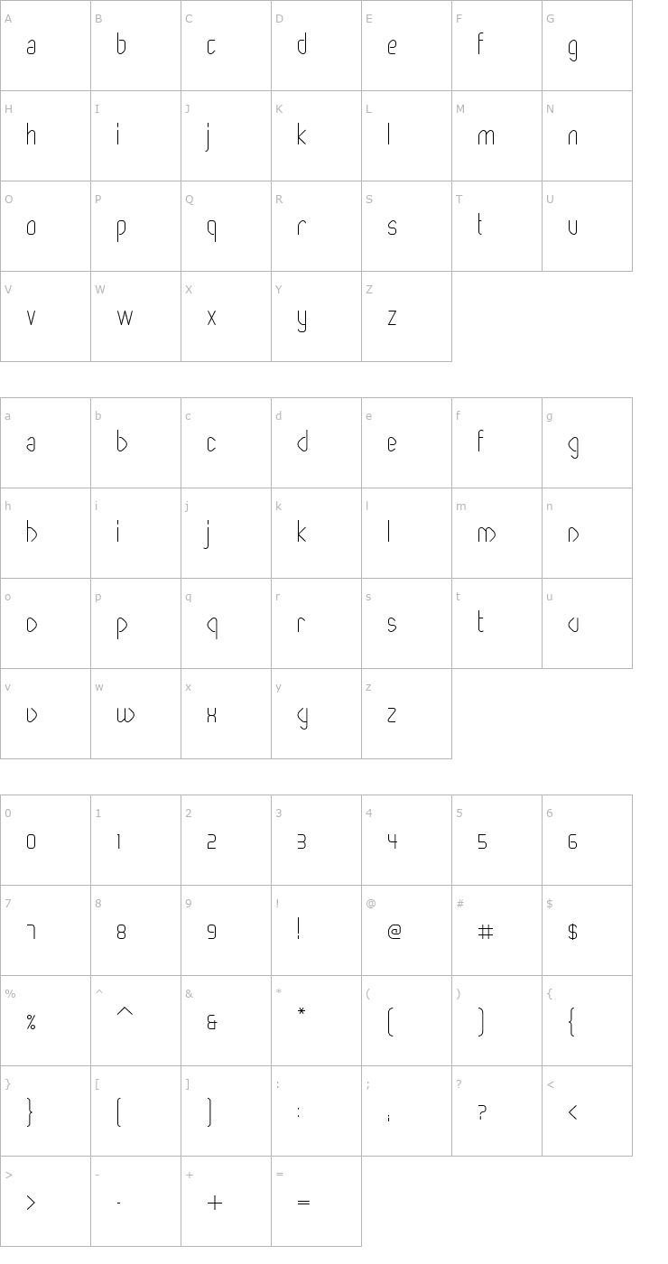 Character Map Paperclip Light Font