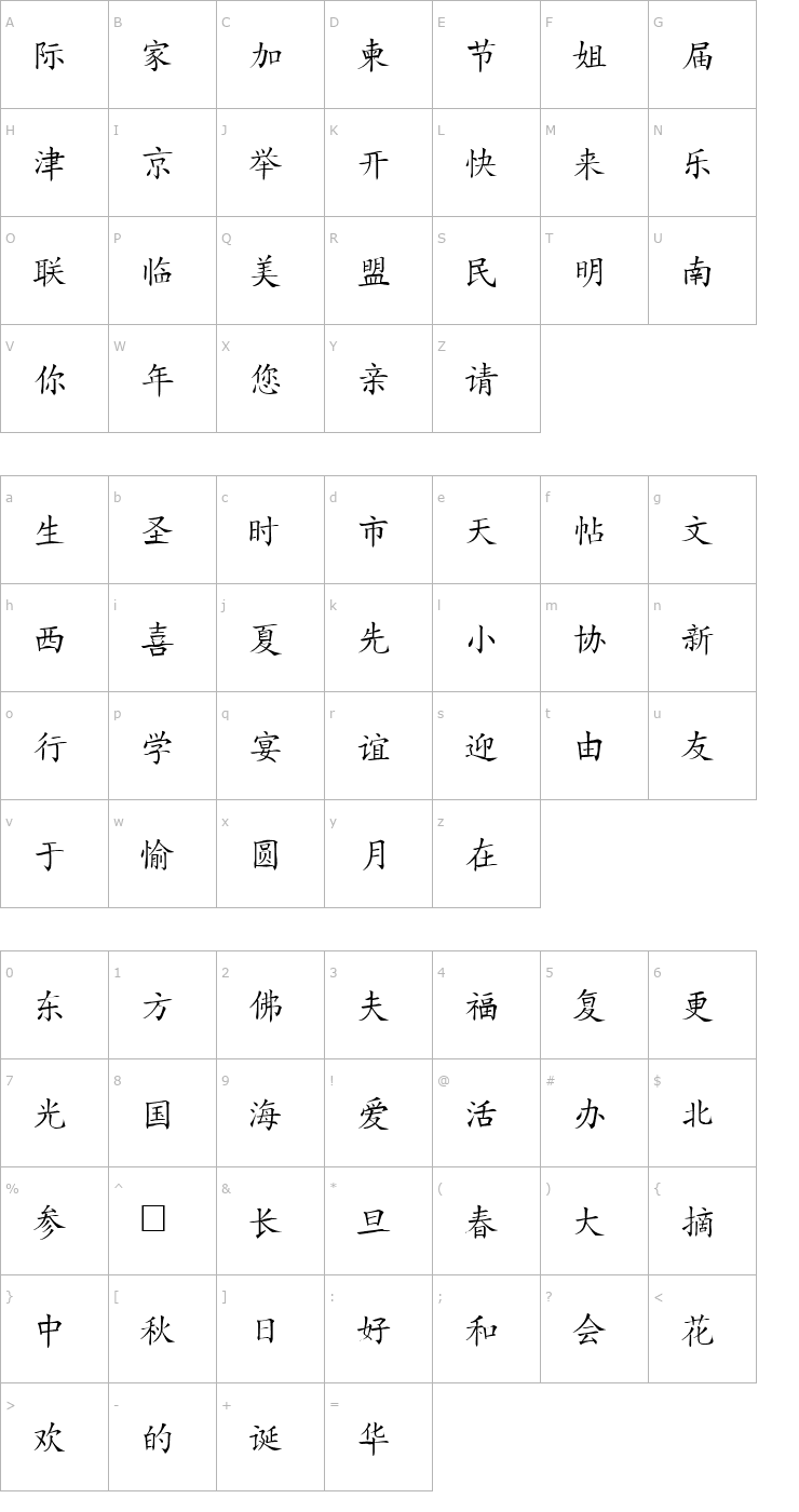 Character Map PaperTigerSSK Regular Font