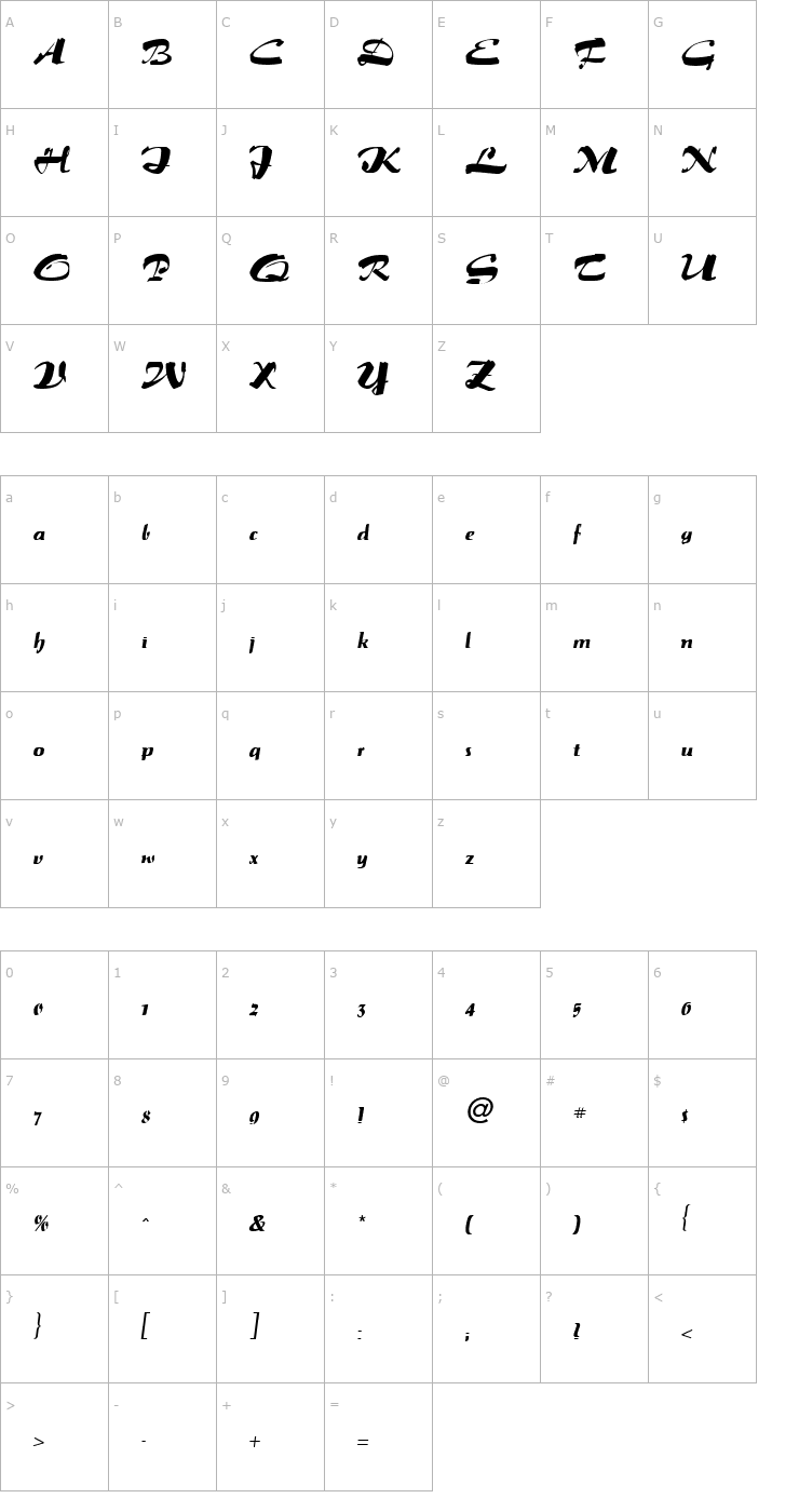 Character Map Paprika Regular Font