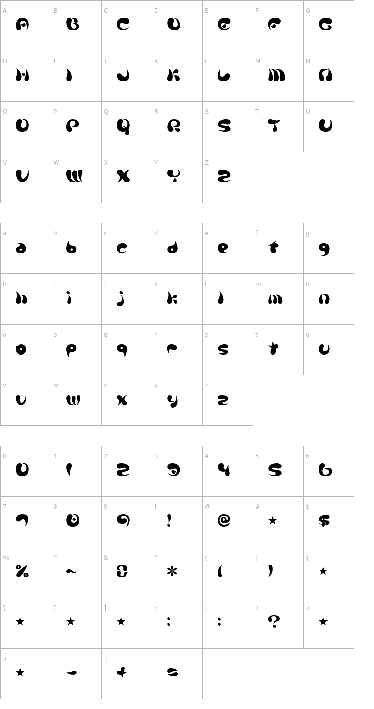 Character Map Parade20A Font