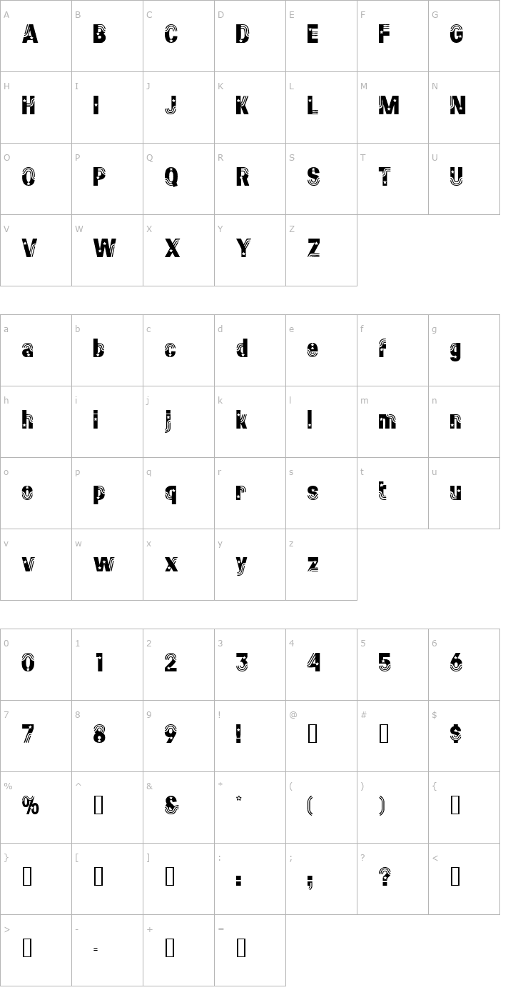 Character Map ParadeSSK Font