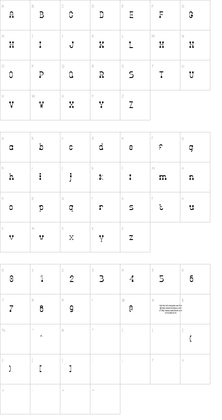 Character Map Parador Tryout Font