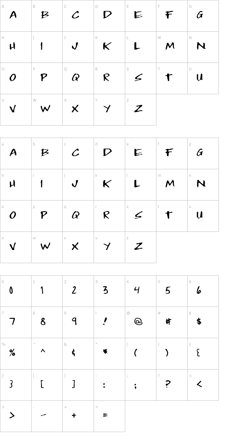 Character Map Paradox Now Font