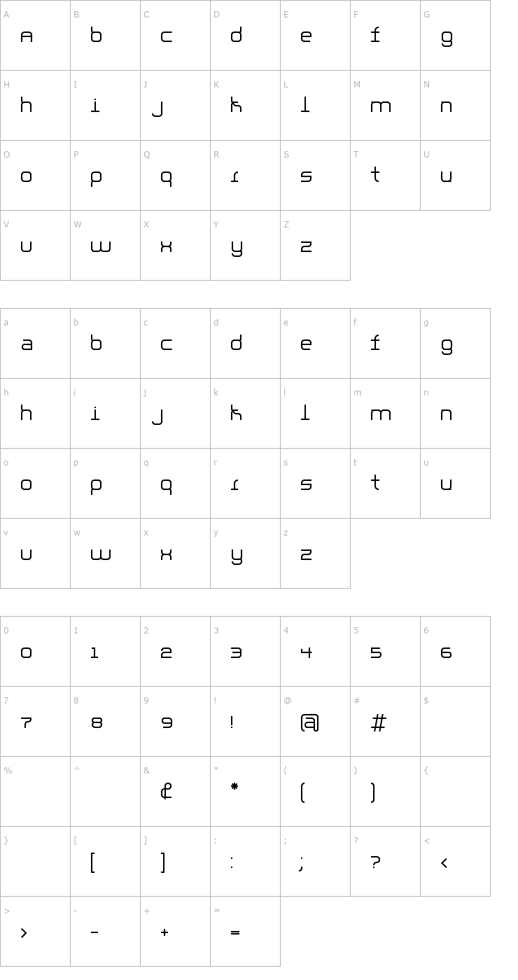 Character Map Parallello Font