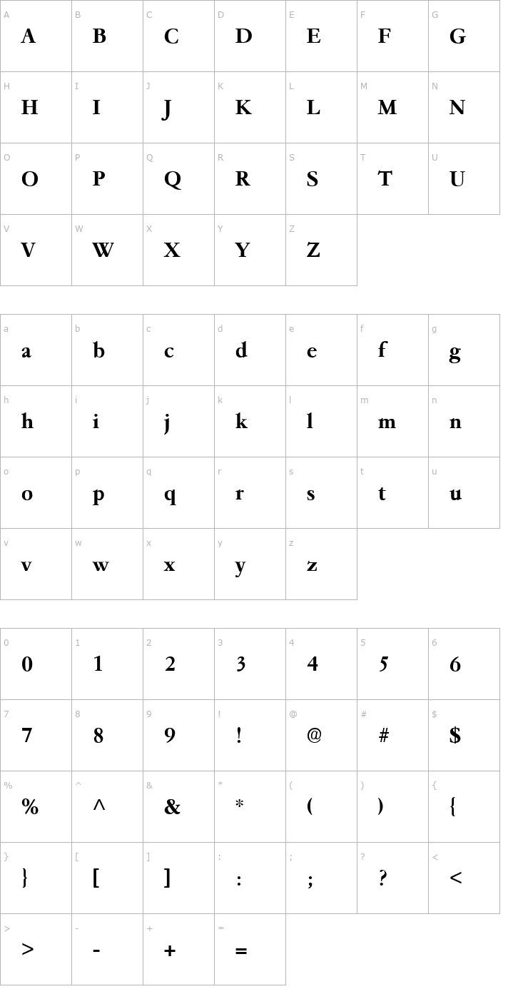 Character Map Paramount Bold Font