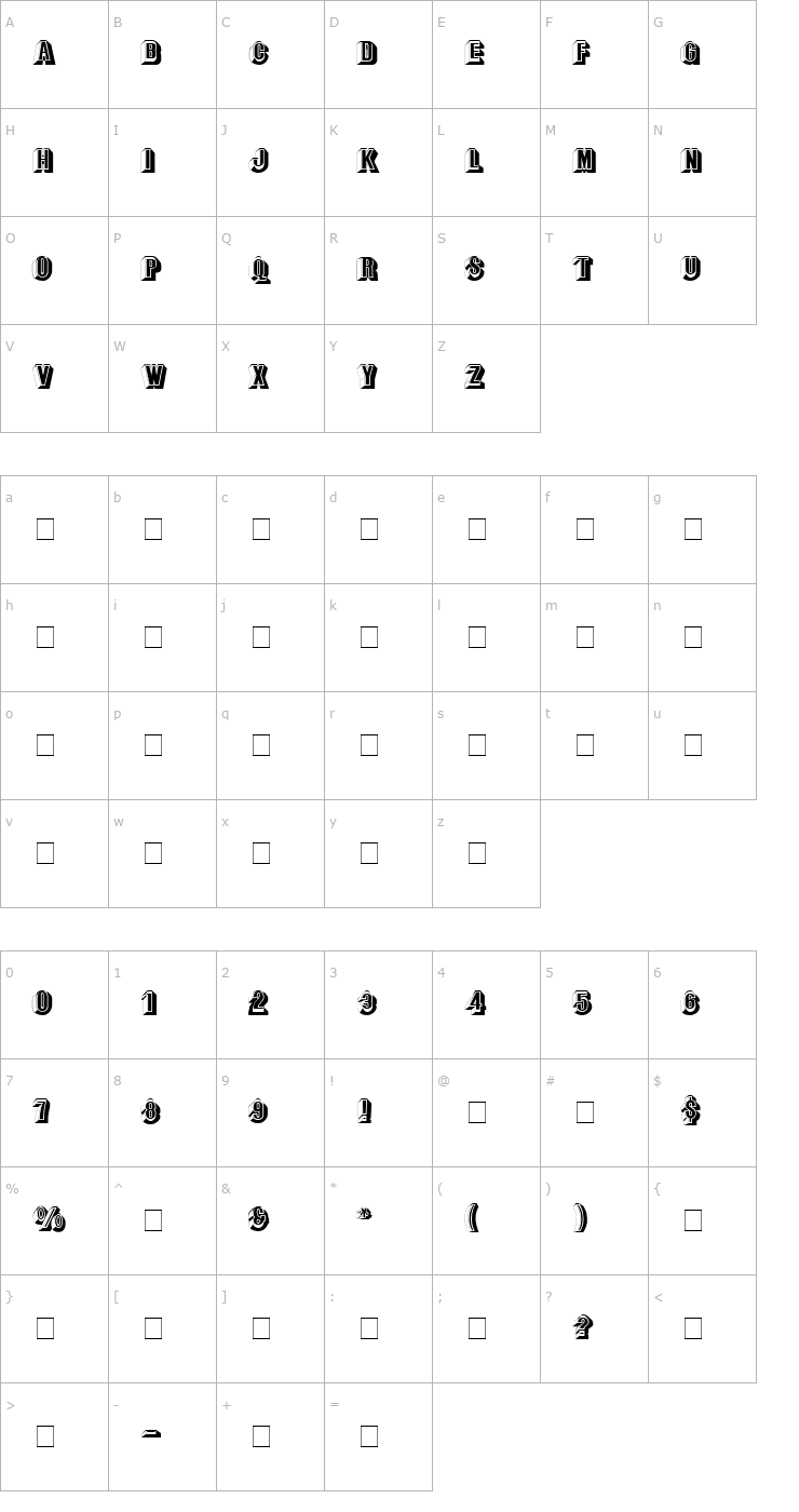 Character Map Parapa Display Caps SSi Font