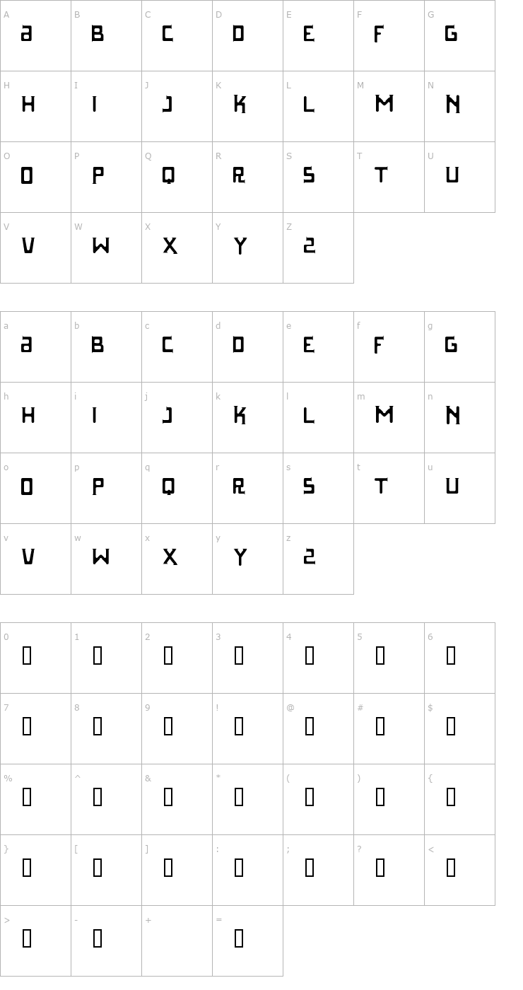 Character Map Parasight Font