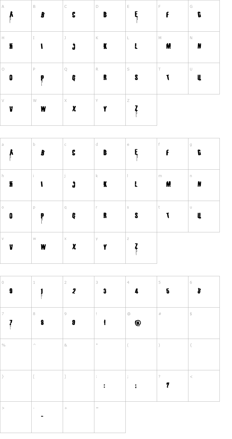 Character Map Parents Suck Font
