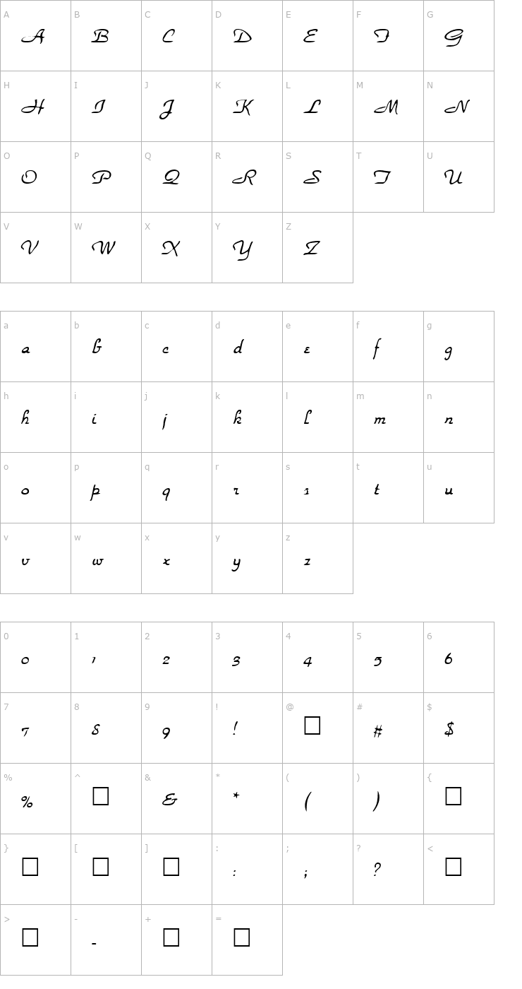 Character Map Park Regular Font