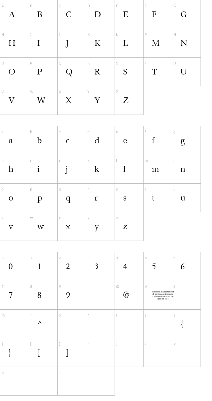 Character Map Parlante Tryout Font