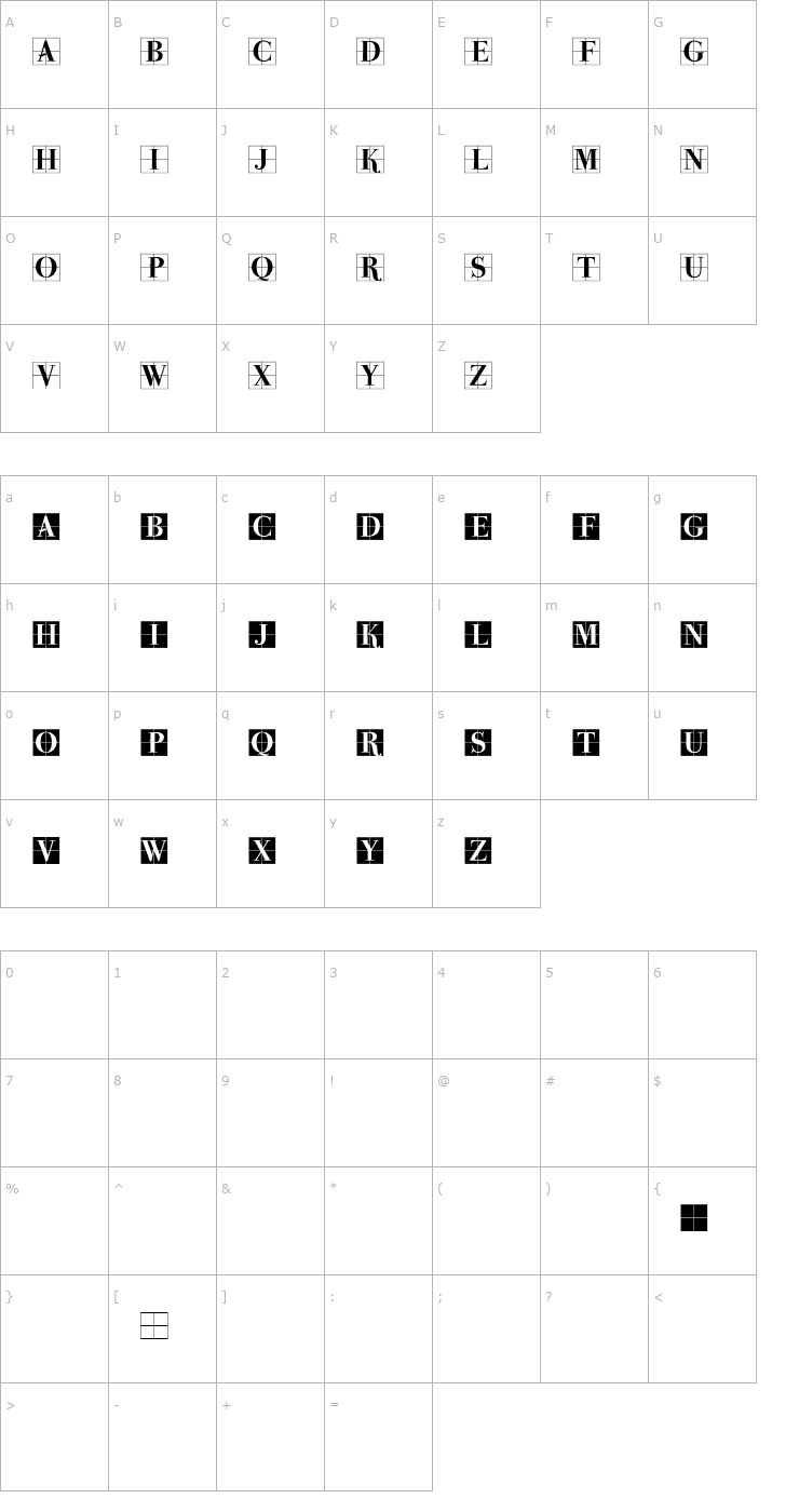 Character Map Parma Initialen MK Font