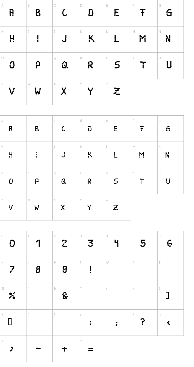 Character Map Parts Font