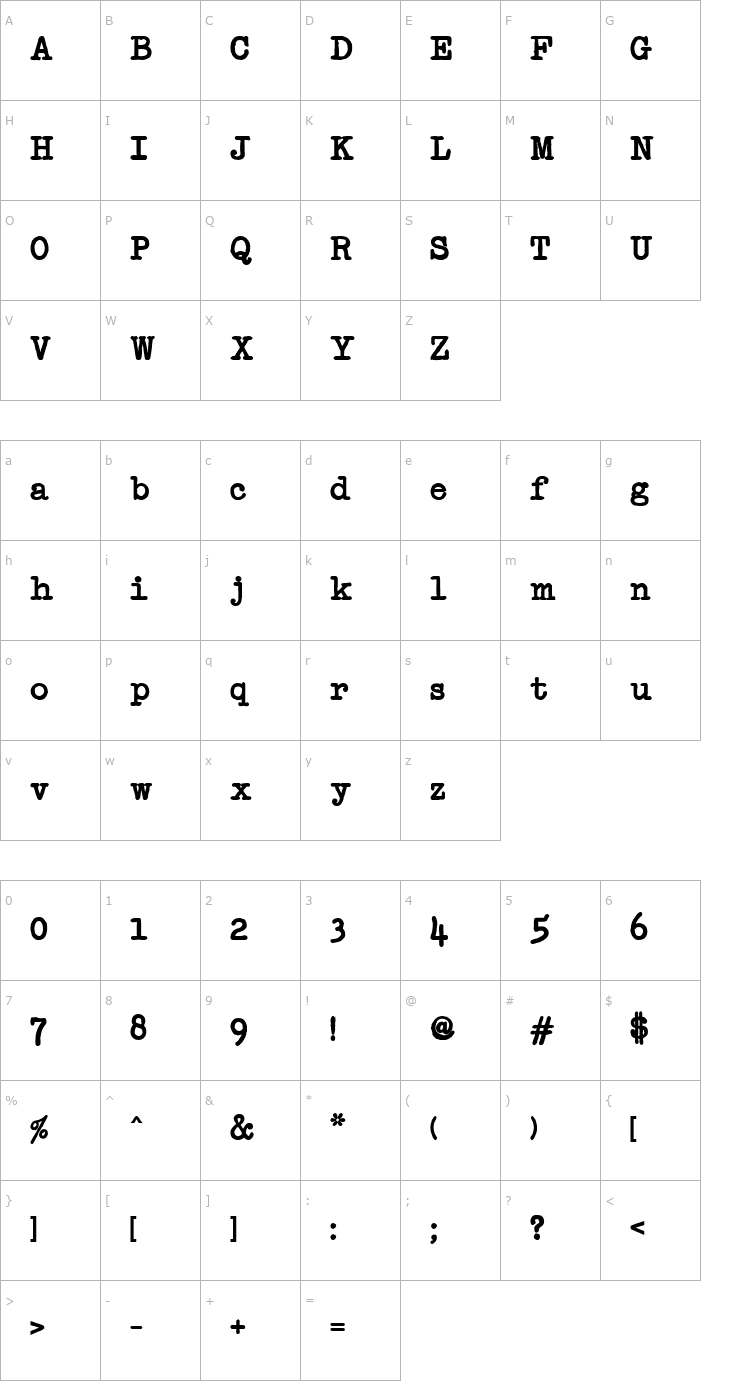 Character Map Passport Bold Font