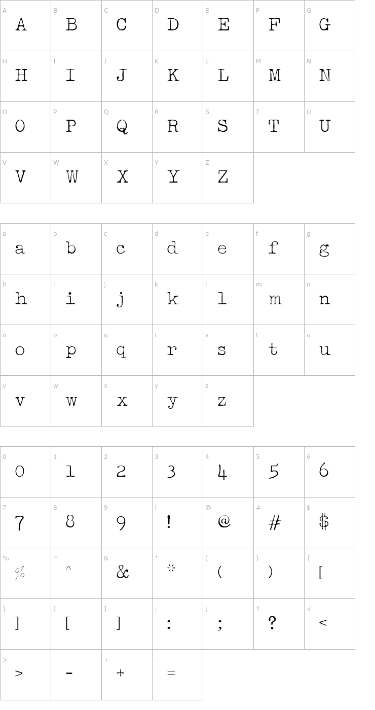 Character Map Passport Mono Font