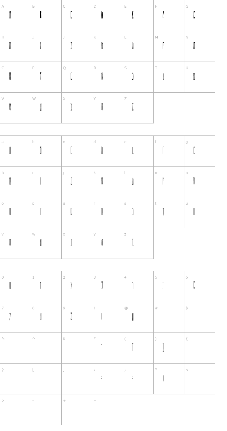 Character Map Pasta Simpla Font