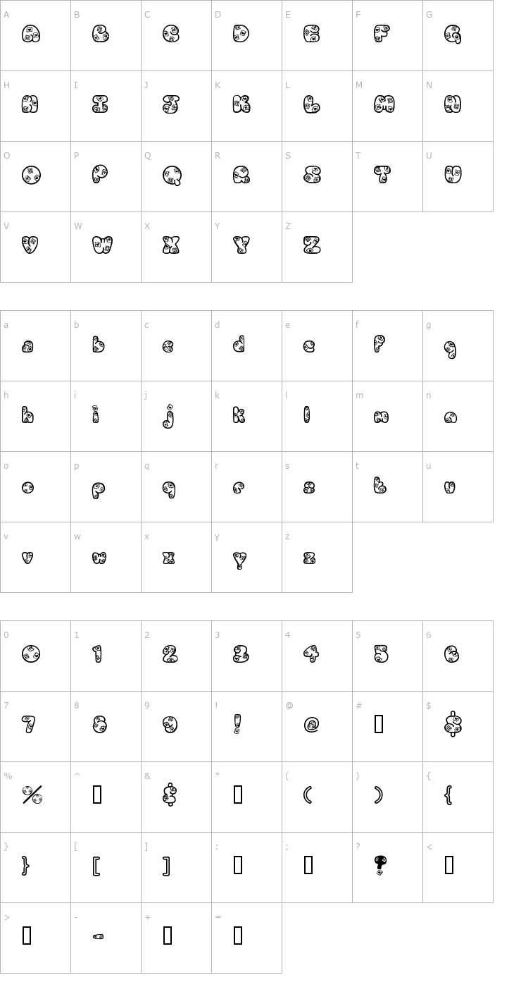 Character Map Patches Font