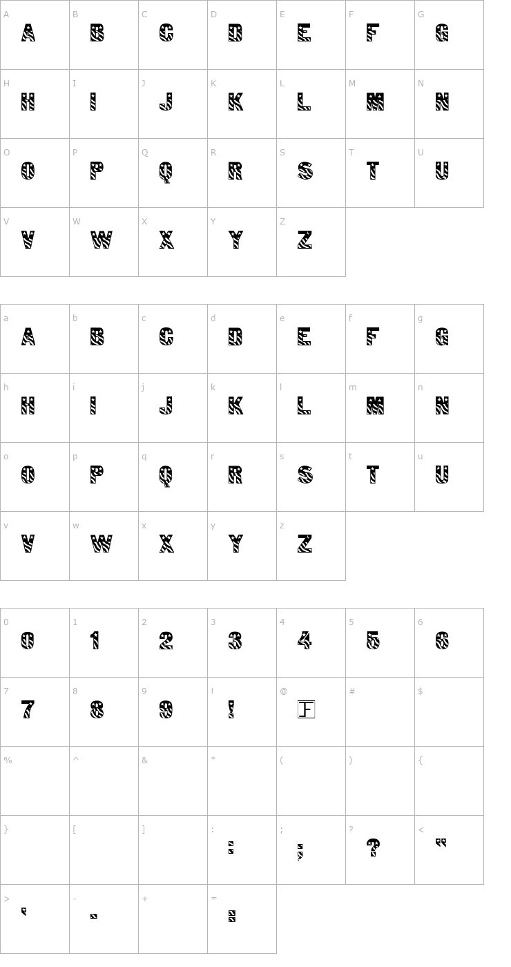 Character Map Patriot Font