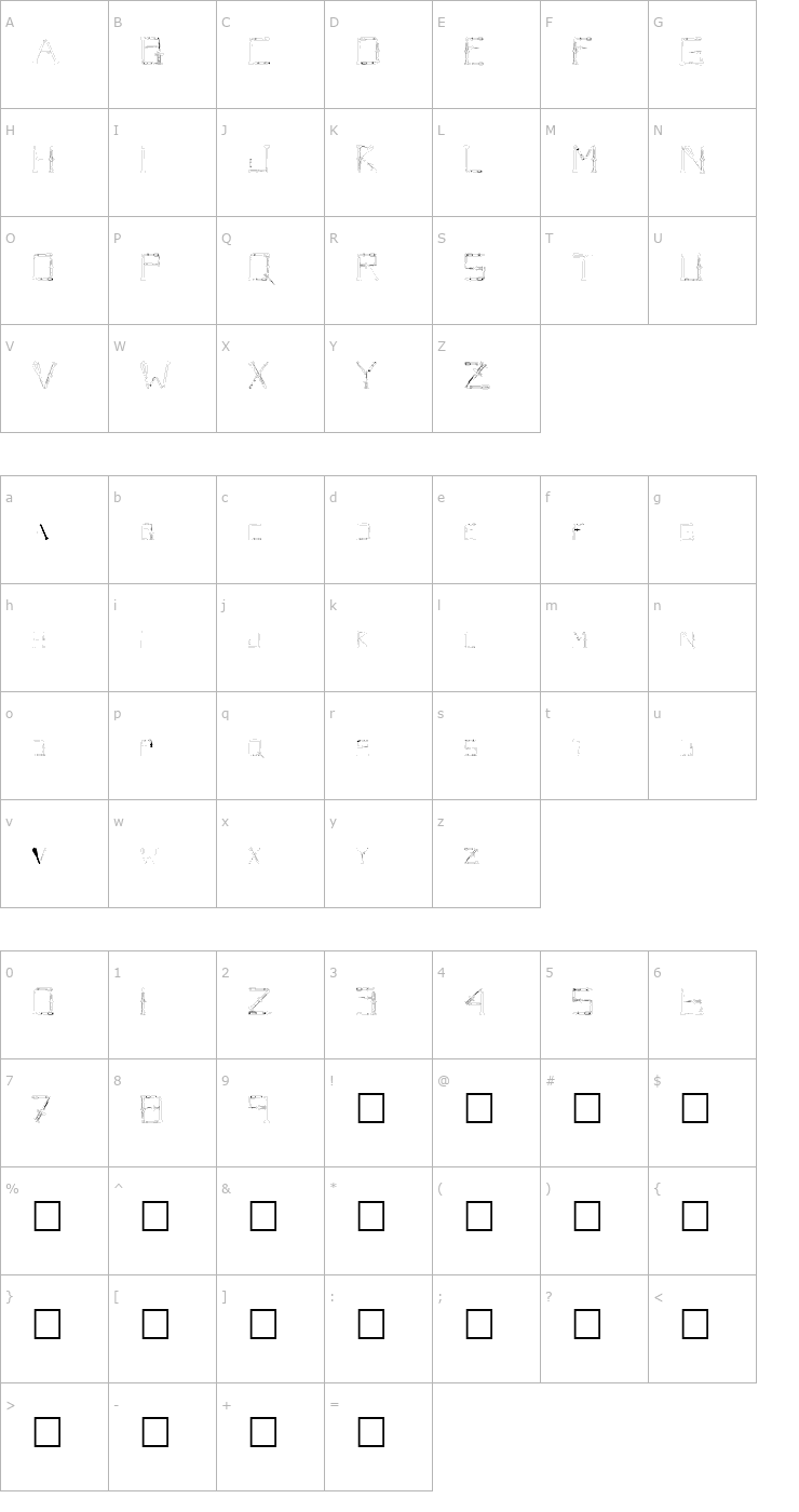Character Map Patriot Regular Font