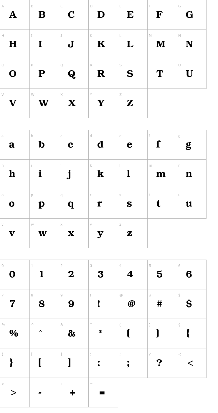 Character Map PC Brussels Demi Font