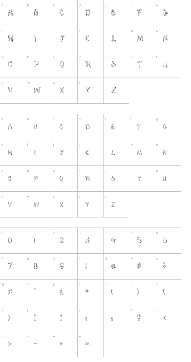 Character Map PC Rope Font