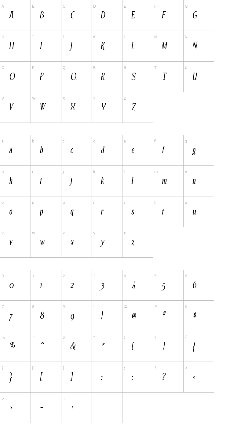 Character Map PC Thanks Elegance Font