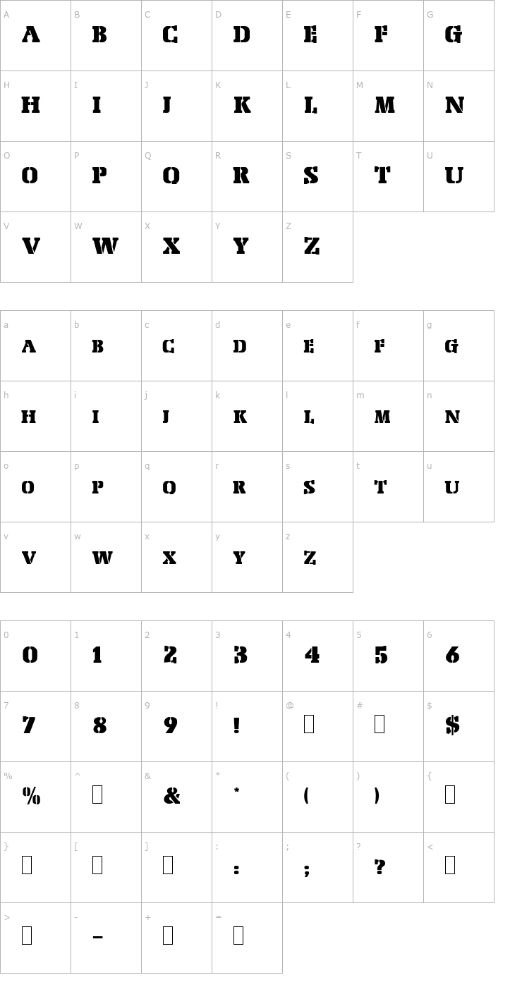 Character Map PeachCaps Font