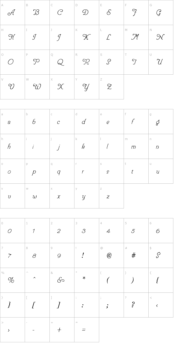 Character Map Pen Tip Font