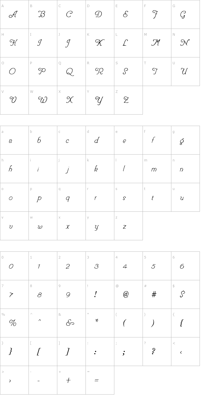 Character Map PenTip Regular Font
