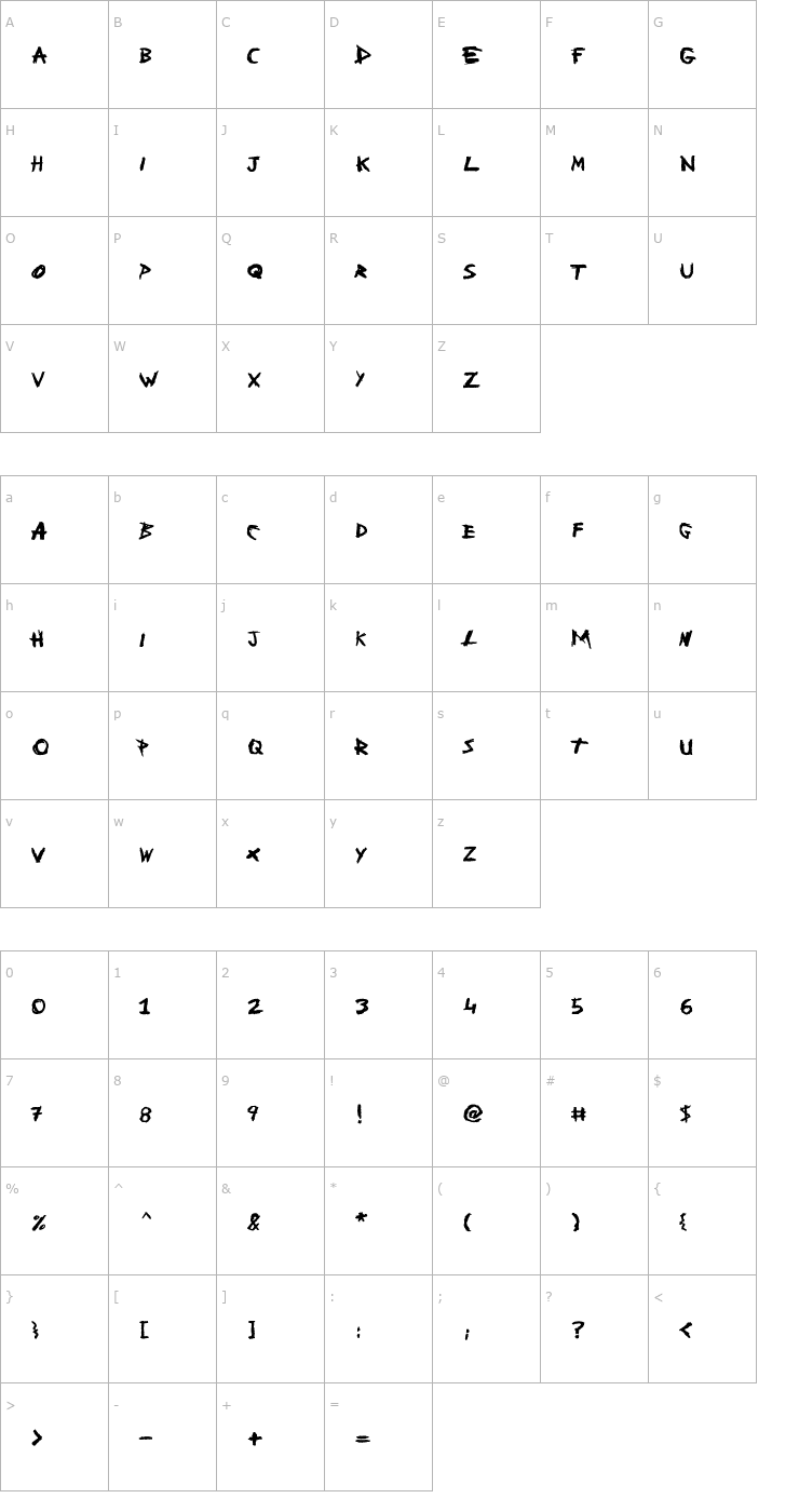 Character Map People Are People Font