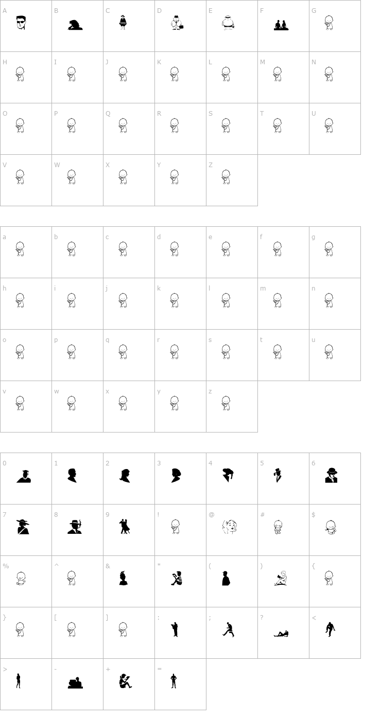 Character Map People Font