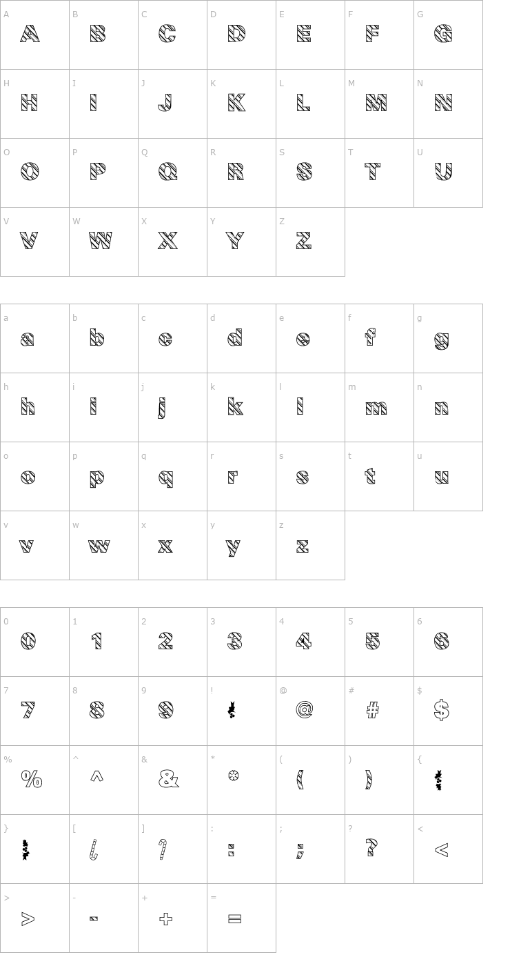 Character Map Pep O Mint Normal Font