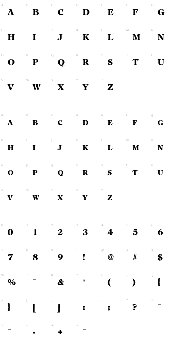 Character Map PeplumExpert Font