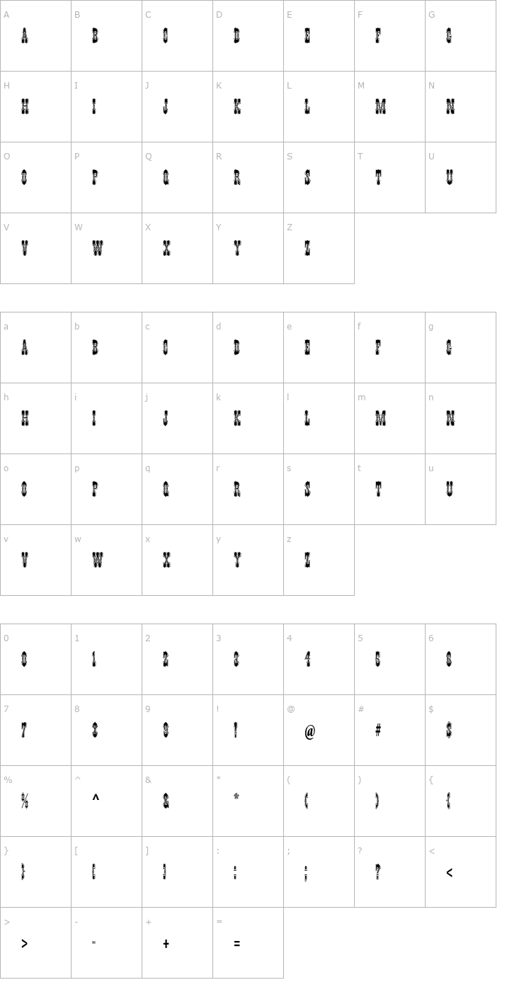 Character Map PepperwoodStd-Regular Font