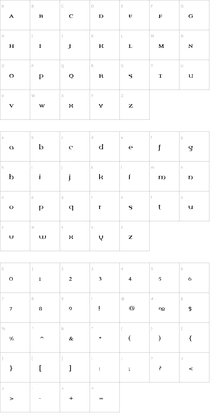 Character Map Percolator Bold Font