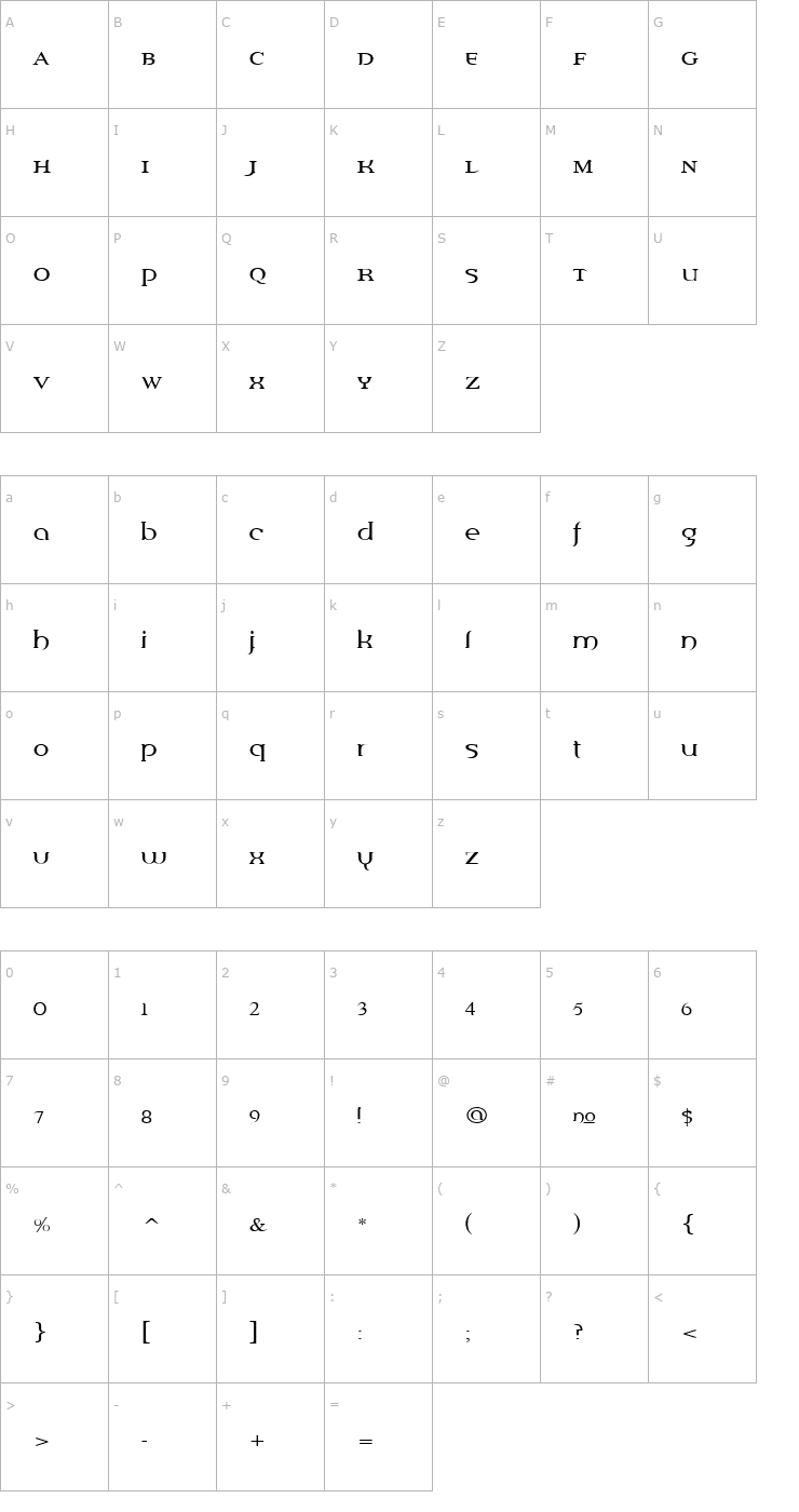 Character Map Percolator Regular Font