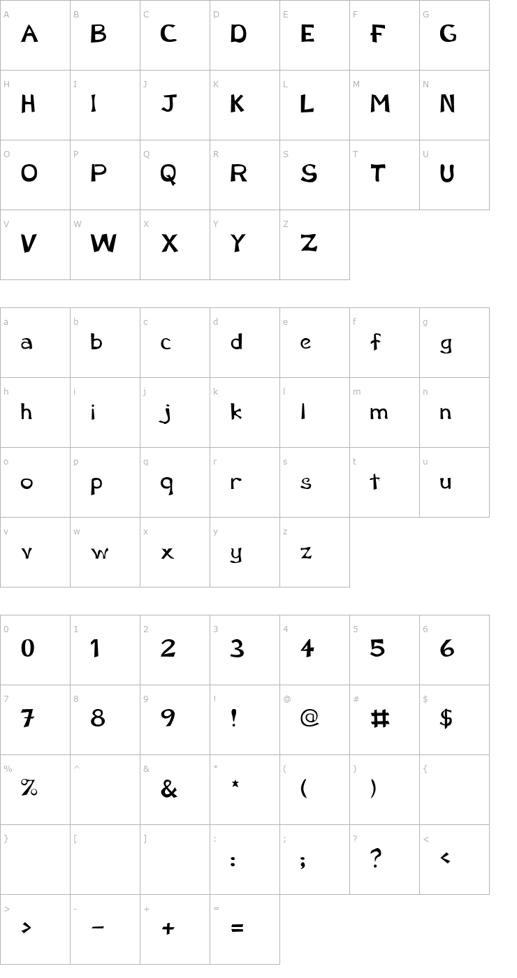 Character Map Perdoo Font