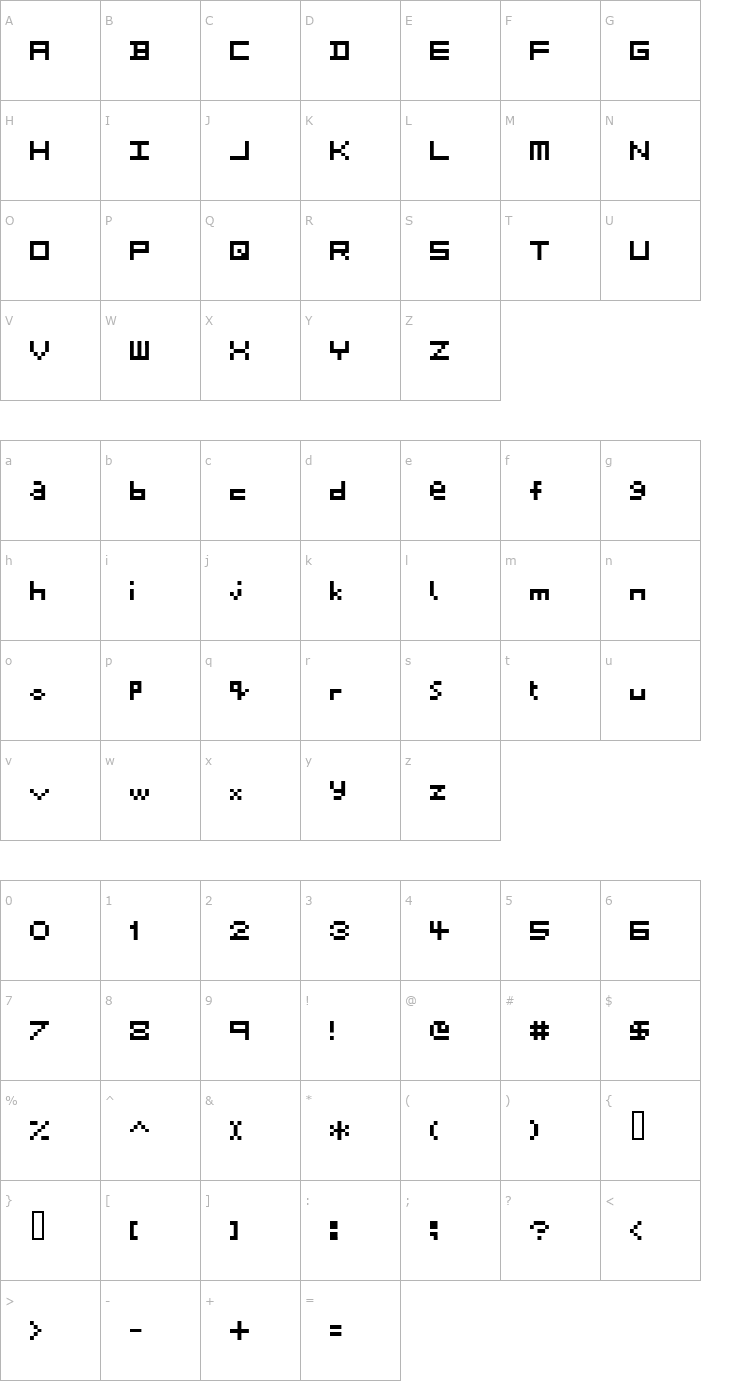 Character Map Period X Font