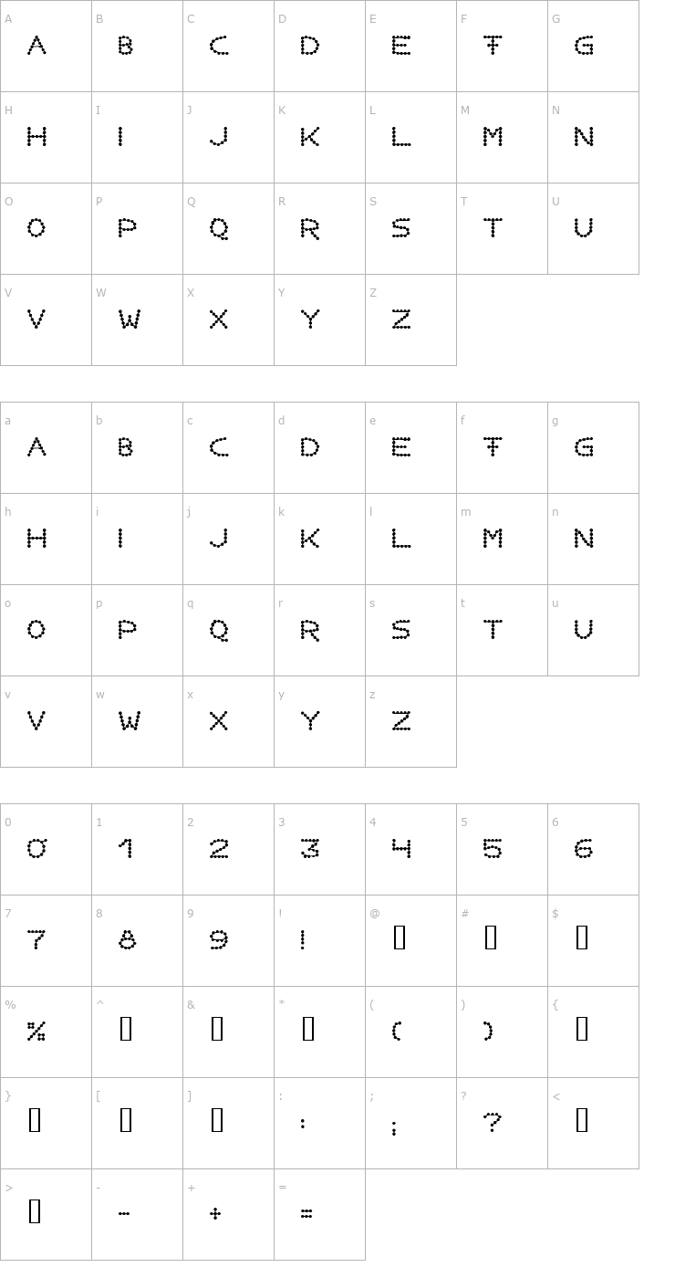 Character Map Perlenkette Font