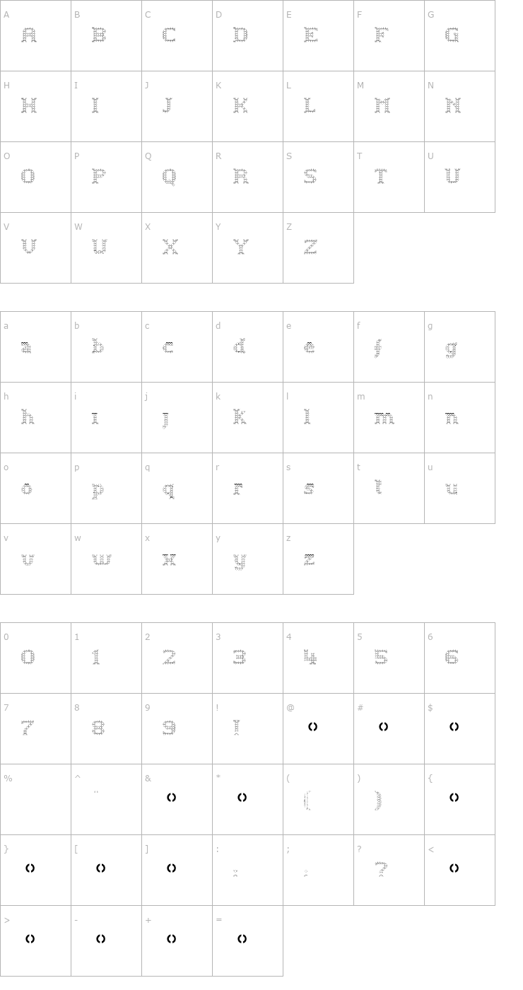 Character Map Perles Font
