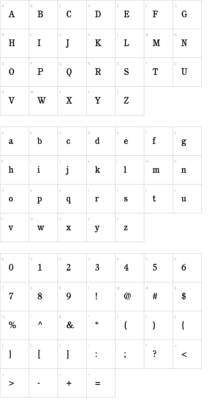 Character Map Perspective Medium SSi Medium Font