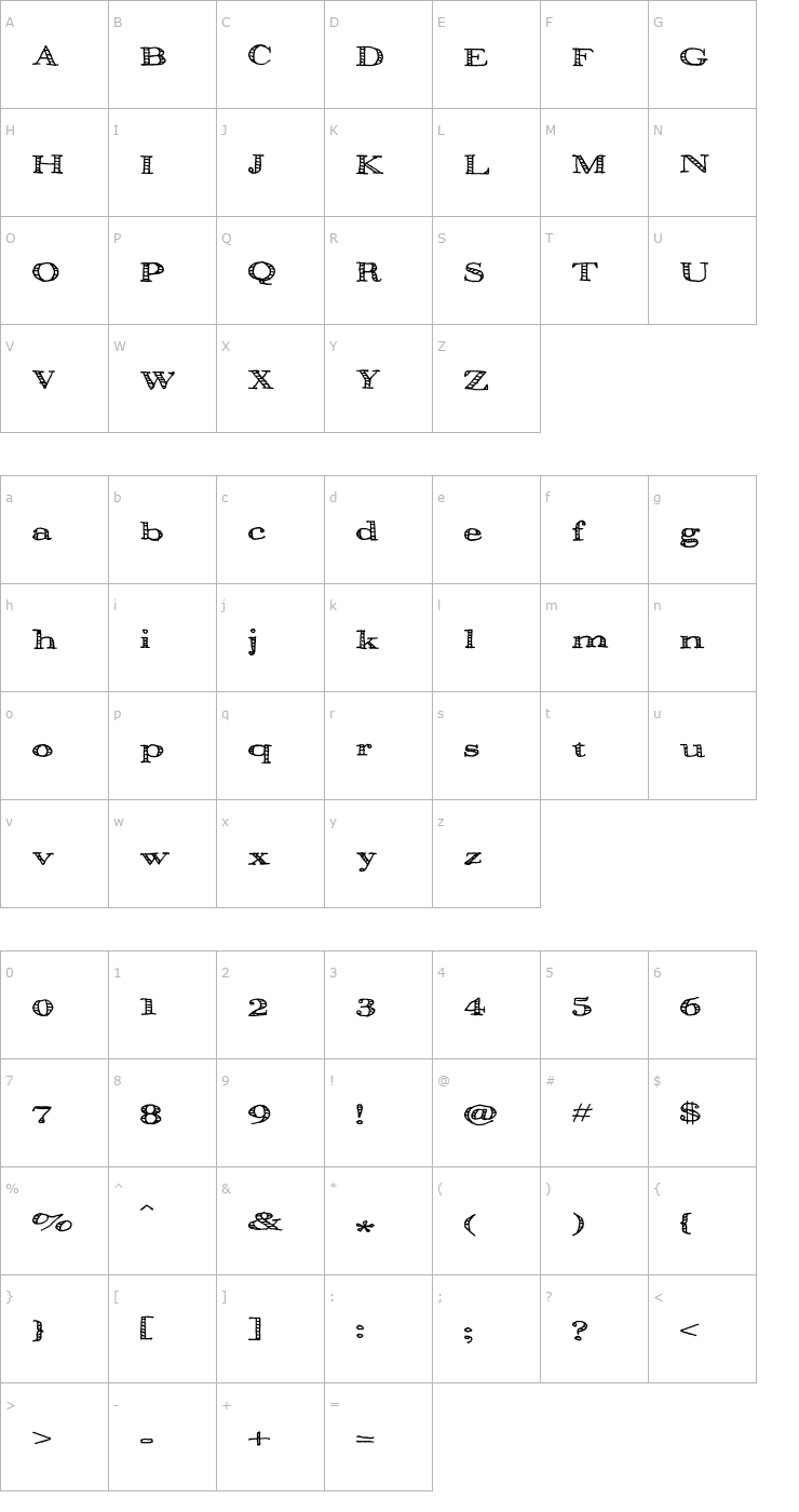 Character Map Pesto OTF Font