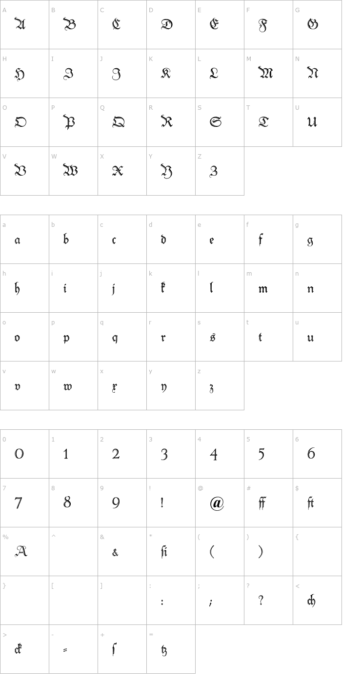 Character Map PeterSchlemihl OTF Font